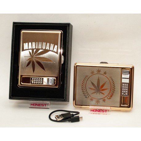PR7-87 Портсигар + USB зажигалка (держатель металл)